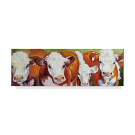 Marcia Baldwin 'Fab Five Cows' Canvas Art,10x32